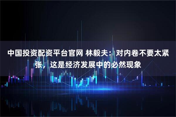 中国投资配资平台官网 林毅夫：对内卷不要太紧张，这是经济发展中的必然现象